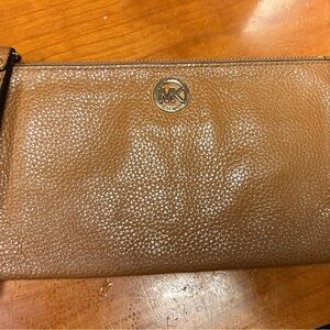 Michael Kors Brown Wristlet Clutch